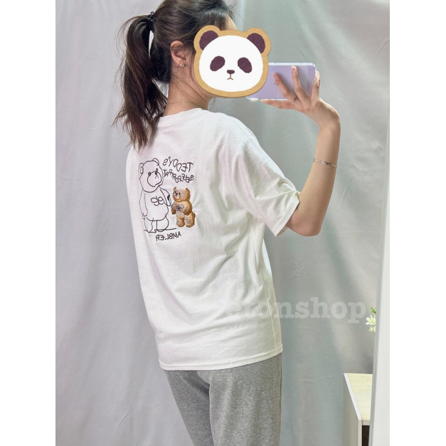 小熊的自畫像後刺繡大圖棉T 小熊的自畫像後刺繡大圖棉T