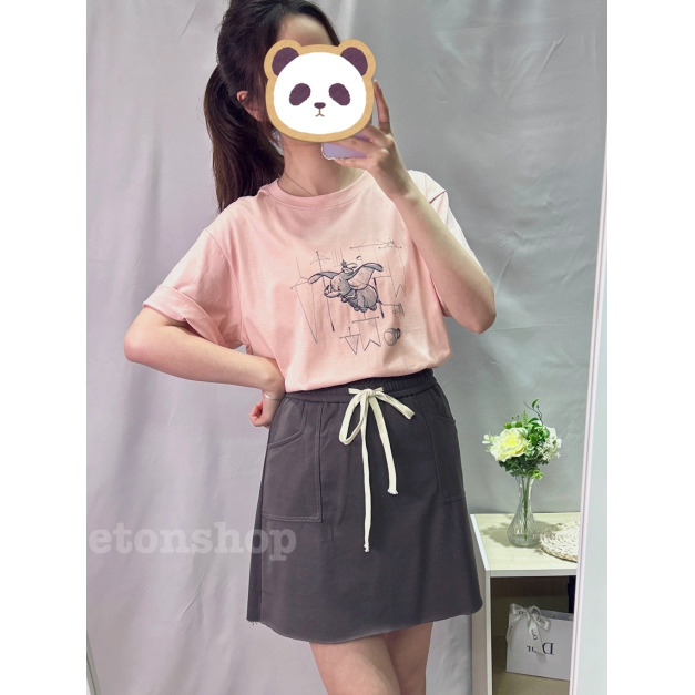 小飛象素描印圖棉T 小飛象素描印圖棉T