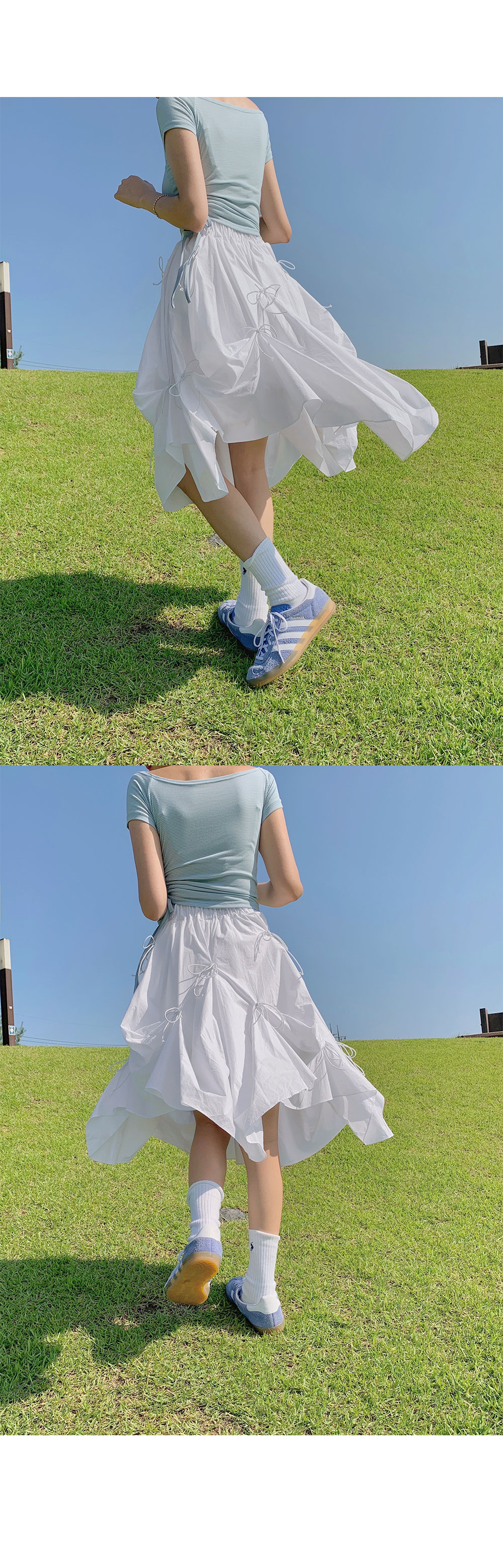 韓系Jannabi絲帶長裙