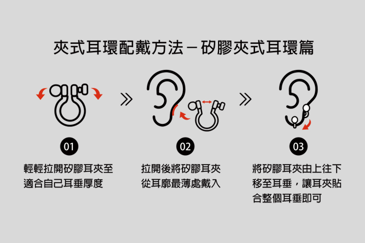 矽膠耳夾怎麼戴
