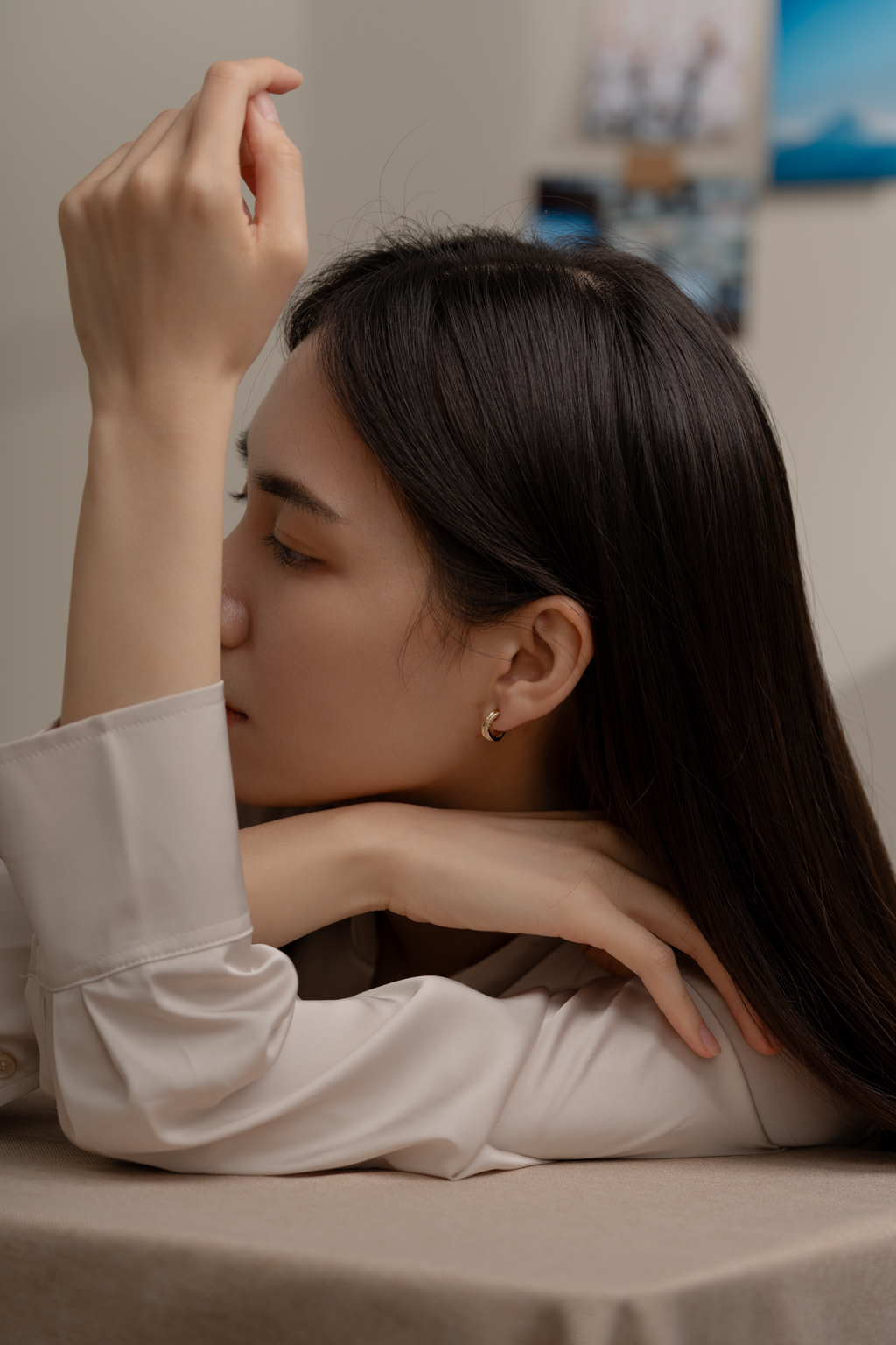 日本直送 | 交錯磨砂線條耳圈.U型彈簧耳夾 - 銀色/金色