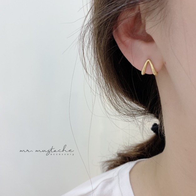 韓 法式三角線條耳勾