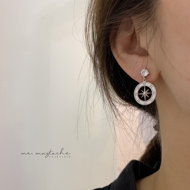 韓 星芒羅盤耳環 韓 星芒羅盤耳環