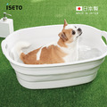 【日本ISETO】日製橢圓形多功能伸縮折疊式水桶/寵物浴盆-23L-2色可選 【日本ISETO】日製橢圓形多功能伸縮折疊式水桶/寵物浴盆-23L-2色可選