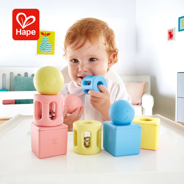 【德國Hape】日本米製幾何搖鈴積木球9件組 【德國Hape】日本米製幾何搖鈴積木球9件組