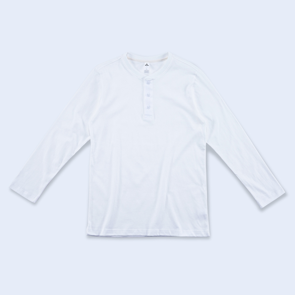 經典八分袖亨利衫-天然白