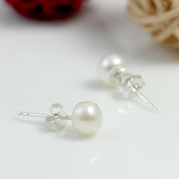 925純銀|經典淡水珍珠耳飾 e90220