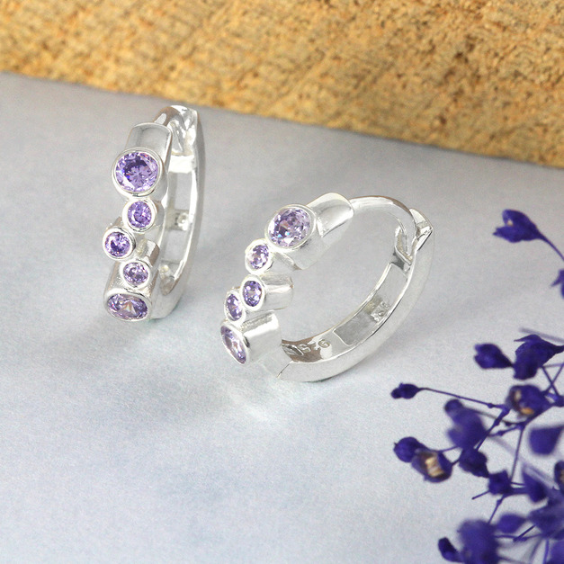 925純銀|圓鑽珊瑚易扣耳飾 EL0156-2