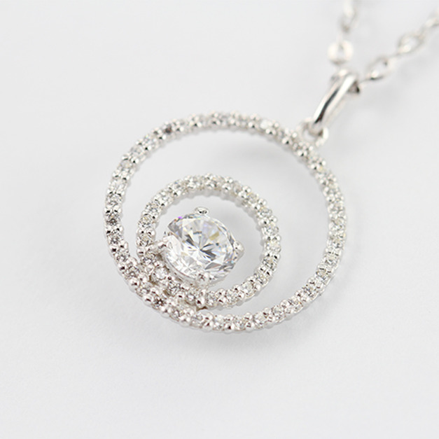 375K金|雙圓滿鑽項鍊 JU61-ne514a-i16