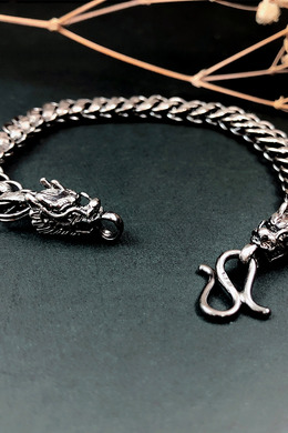 925純銀|龍頭扁鍊手鍊 b9828 925純銀|龍頭扁鍊手鍊 b9828