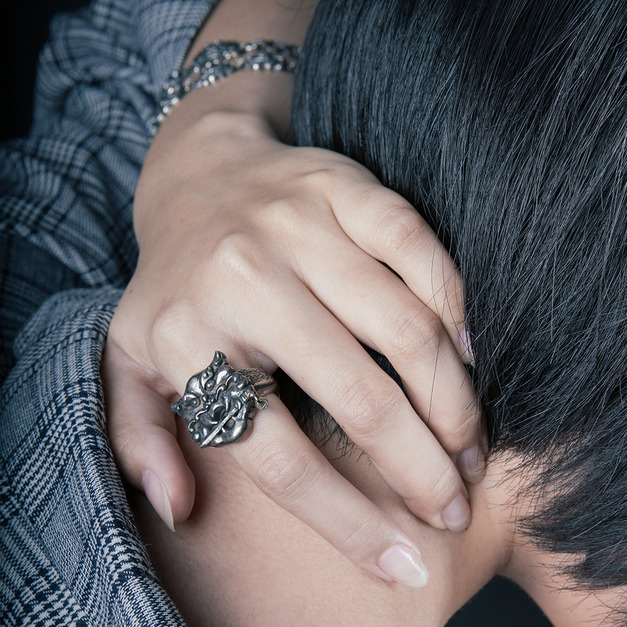 925純銀|金碧萬商劍獅戒指 SLSr0003C