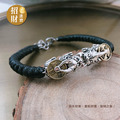 925純銀|轉錢坤招財進寶貔貅手鍊(大).黑臘繩 CL0892 925純銀|轉錢坤招財進寶貔貅手鍊(大).黑臘繩 CL0892