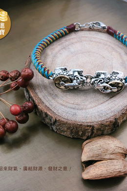 925純銀|轉錢坤招財進寶貔貅手鍊(大).黃+紅+藍 CL0892-2 925純銀|轉錢坤招財進寶貔貅手鍊(大).黃+紅+藍 CL0892-2