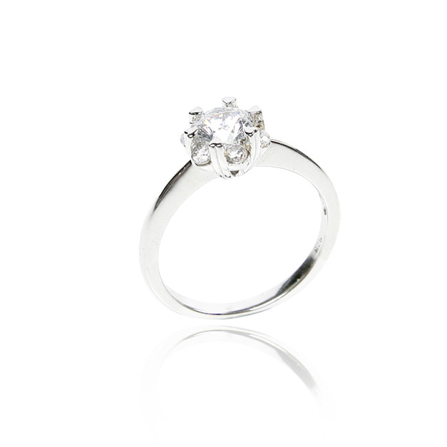 925純銀|小花鋯石鑽戒 ZR080