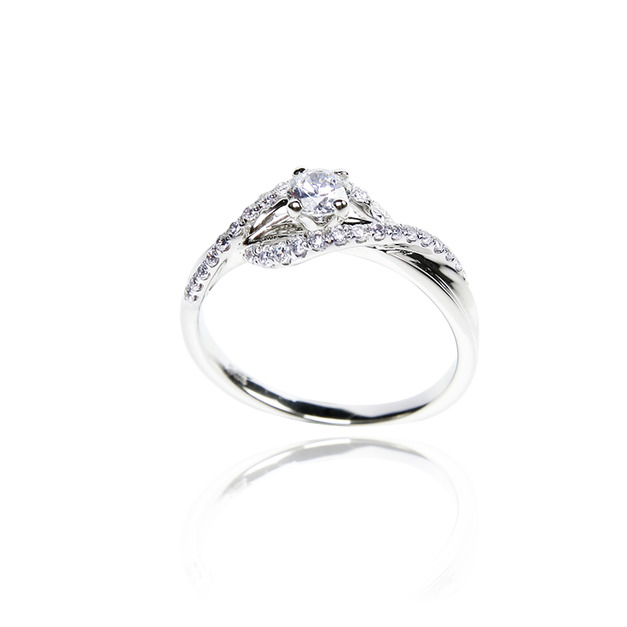 925純銀|雙線鋯石鑽戒 ZR133