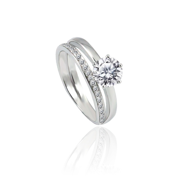 925純銀|愛慕之心鋯石/鑽石戒指 ZR682A