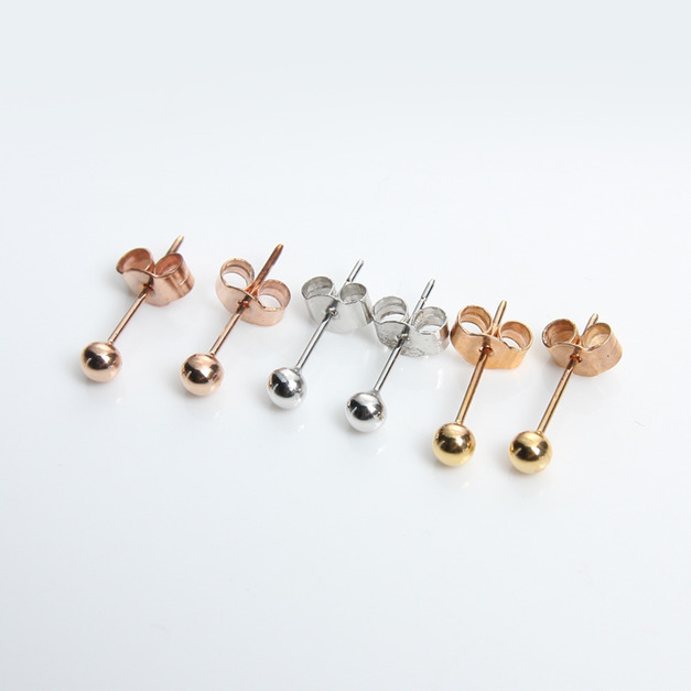 585K金|珠珠耳環(小) e500000175-179-183