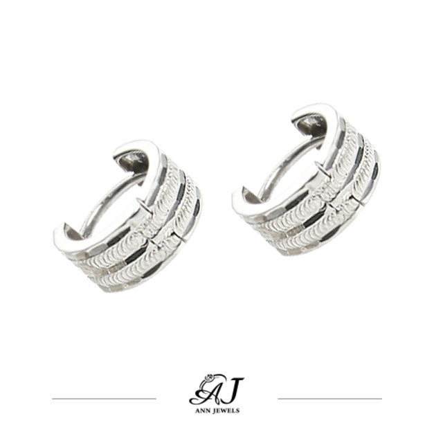 585K金|雙波紋易扣耳環 DE747