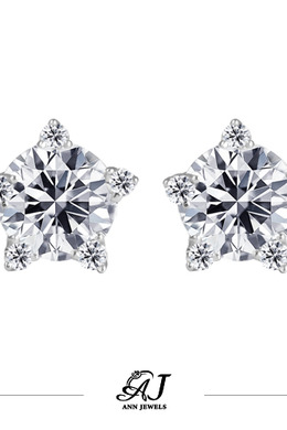 585K金|五芒單鑽耳環 JN75 585K金|五芒單鑽耳環 JN75