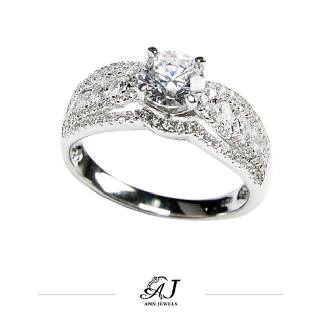 925純銀|華麗鑽鋯石/鑽石戒指 ZR064