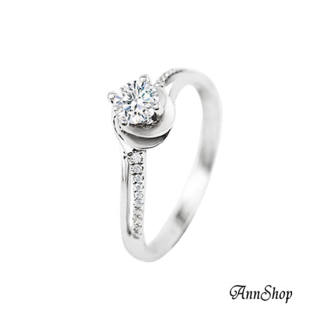 925純銀|幸福捧花鋯石/鑽石戒指 ZR507