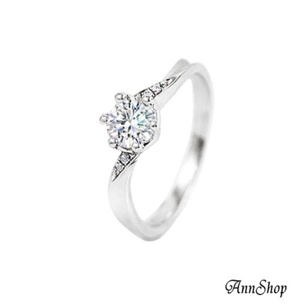 925純銀|六爪情深鋯石/鑽石戒指 ZR308