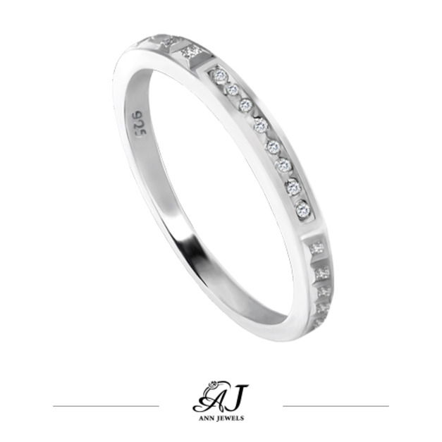 925純銀|默戀我心鋯石/鑽石戒指 ZR695