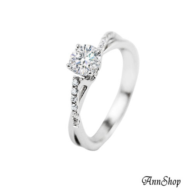 925純銀|愛戀情緣鋯石/鑽石戒指 ZR935