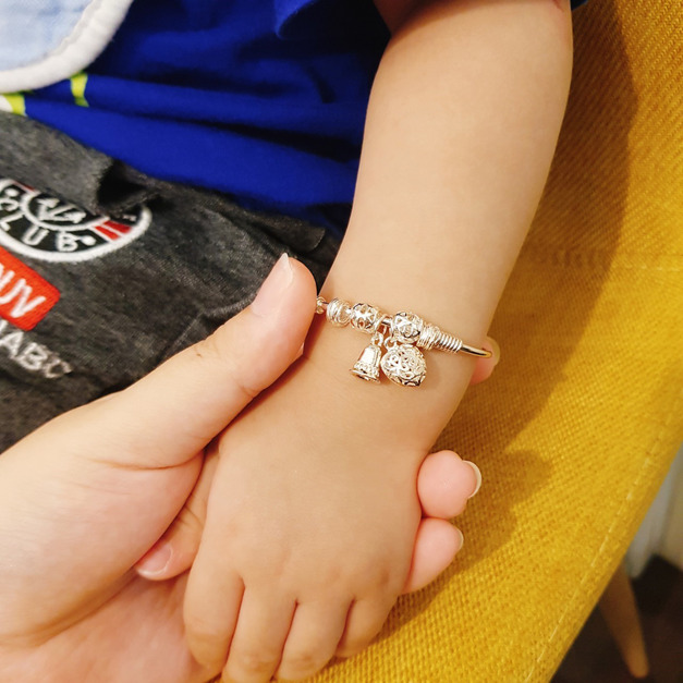 925純銀|唯愛一生小孩伸縮手環 b9753