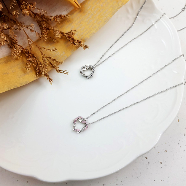 925純銀|心心相繫項鍊 PL0233-1