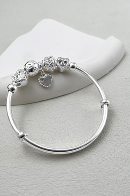 999足銀|簍空雙心ILoveYou伸縮手環 b91201A 999足銀|簍空雙心ILoveYou伸縮手環 b91201A