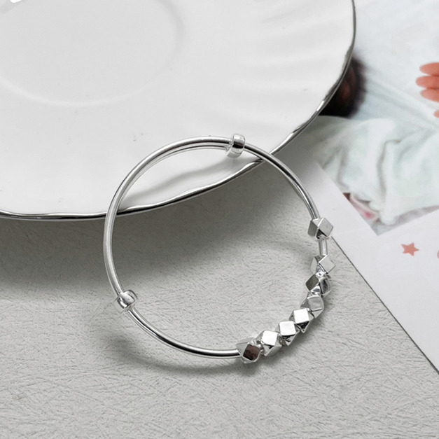 999足銀|幾何菱格球小孩伸縮手環 b91393A