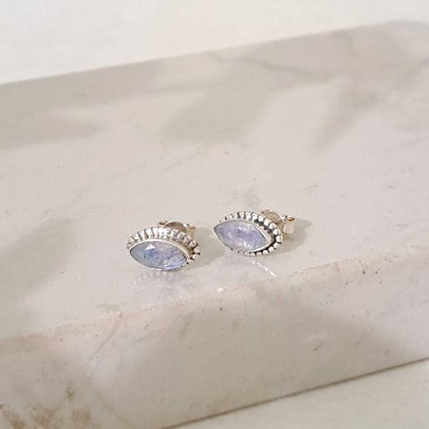 925純銀|點點葉片耳飾 e91054G