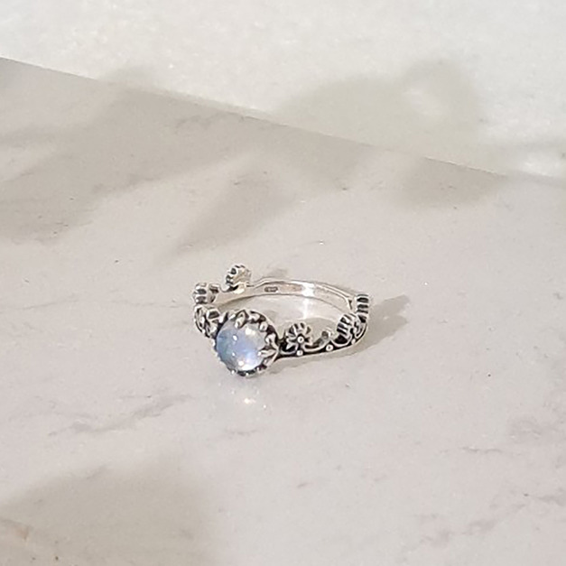 925純銀|十字月光石皇冠戒指 r92242