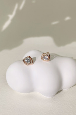 925純銀|幾何玫瑰耳飾(玫) Z13000HM 925純銀|幾何玫瑰耳飾(玫) Z13000HM