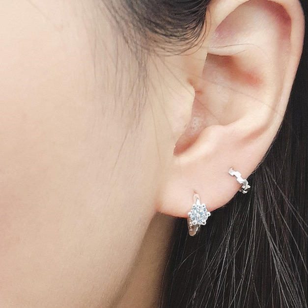 925純銀|經典圓鑽易扣耳飾 EL0145-EL0145-1