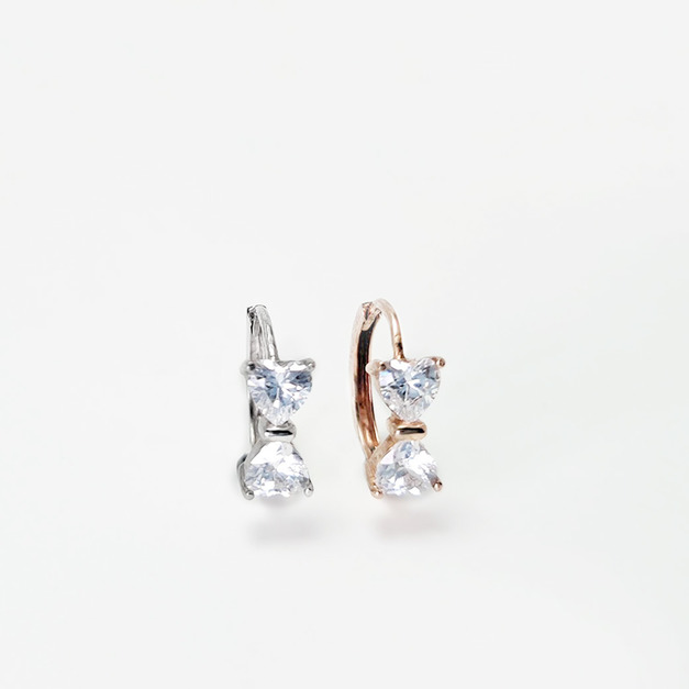 375K金|蝴蝶結鑲鑽易扣耳環 JN1383-JN1383-1