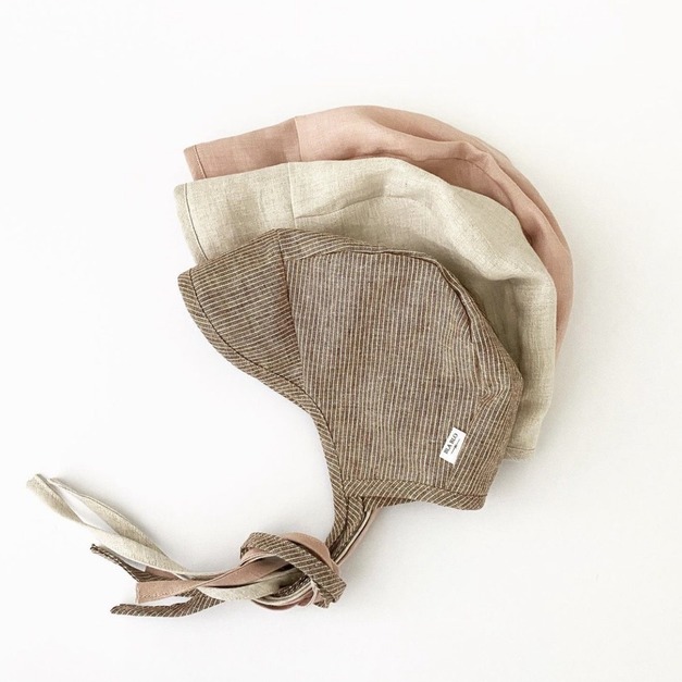 Bla blo Brim linen 亞麻寶寶綁帶帽(有帽簷) Bla blo Brim linen 亞麻寶寶綁帶帽(有帽簷)