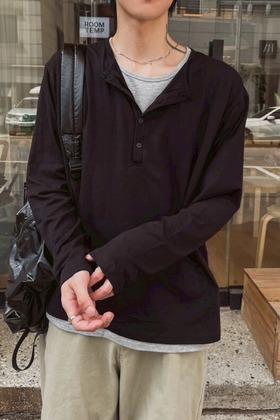 分層拼接撞色長袖踢 分層拼接撞色長袖踢