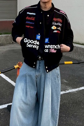 美式刺繡徽章賽車服夾克 美式刺繡徽章賽車服夾克