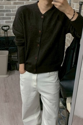 boxy純色馬海毛針織衫外套 boxy純色馬海毛針織衫外套