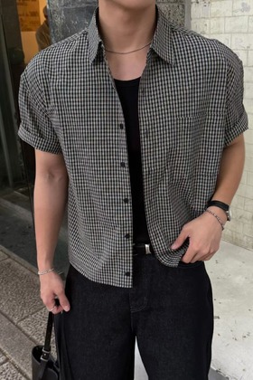 BOXY 小格子 口袋 短版襯衫 BOXY 小格子 口袋 短版襯衫