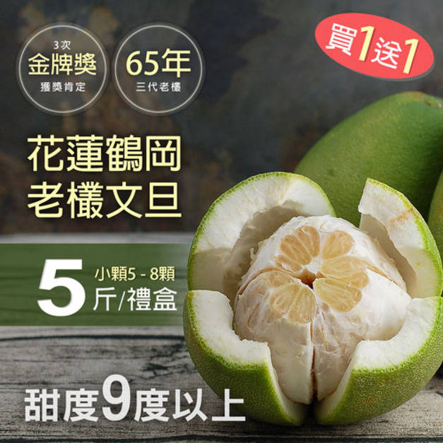 (買1送1)65年老欉花蓮鶴岡文旦5斤(小顆5-8顆/盒)/共2盒/柚子禮盒 (買1送1)65年老欉花蓮鶴岡文旦5斤(小顆5-8顆/盒)/共2盒/柚子禮盒