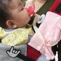 CLARECHEN 掰掰蝴蝶袖_有機荷葉背巾口水巾+防掉帶_粉紅色_7 CLARECHEN 掰掰蝴蝶袖_有機荷葉背巾口水巾+防掉帶_粉紅色_7