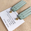 皮革耳環│圓框8號作品#10|流蘇款|原皮搭薄荷綠(可改夾)_2 皮革耳環│圓框8號作品#10|流蘇款|原皮搭薄荷綠(可改夾)_2