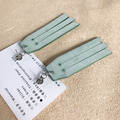 皮革耳環│圓框8號作品#10|流蘇款|深藍搭薄荷綠(可改夾)_2 皮革耳環│圓框8號作品#10|流蘇款|深藍搭薄荷綠(可改夾)_2