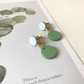 皮革耳環│小圓3號作品|薄荷綠搭蘋果綠(可改夾) 皮革耳環│小圓3號作品|薄荷綠搭蘋果綠(可改夾)