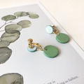 皮革耳環│小圓3號作品|薄荷綠搭蘋果綠(可改夾)_3 皮革耳環│小圓3號作品|薄荷綠搭蘋果綠(可改夾)_3