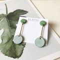 皮革耳環|垂墜圓|蘋果綠搭薄荷綠(可改夾)_1 皮革耳環|垂墜圓|蘋果綠搭薄荷綠(可改夾)_1