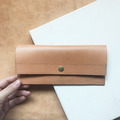 真皮長夾|超薄極簡4卡層|雙鈔票層|淺棕 真皮長夾|超薄極簡4卡層|雙鈔票層|淺棕